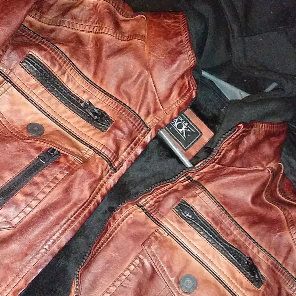 Buckle Black Faux Leather Jacket. - Picture 3 of 10